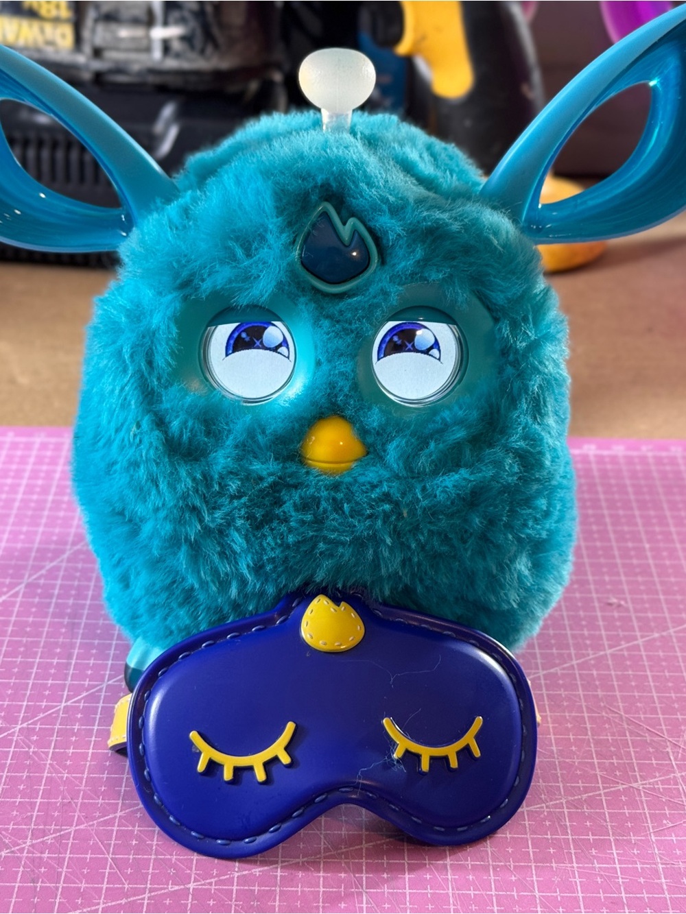 Furby Connect Teal Blue with Sleep Mask Bluetooth 2016 Hasbro